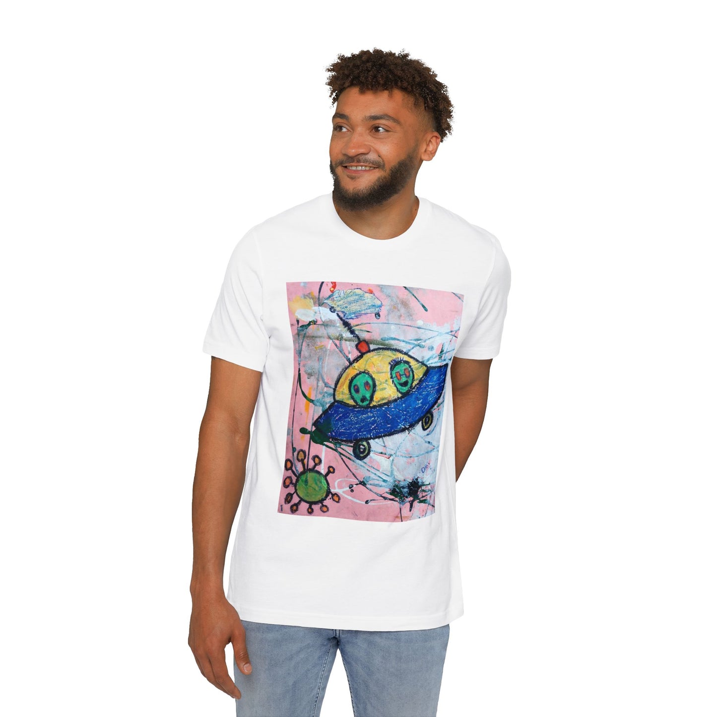 Aliens in Spaceship by Obi - Light Organic T-shirt - Unisex