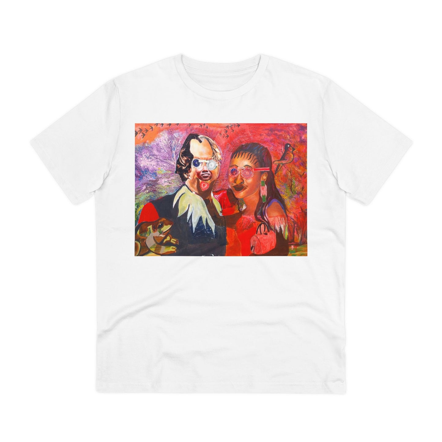 Collage Couple with Frog by John Kamicha - Light Organic T-shirt - Unisex