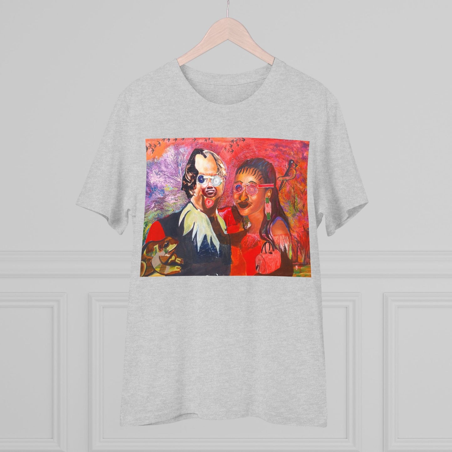 Collage Couple with Frog by John Kamicha - Light Organic T-shirt - Unisex