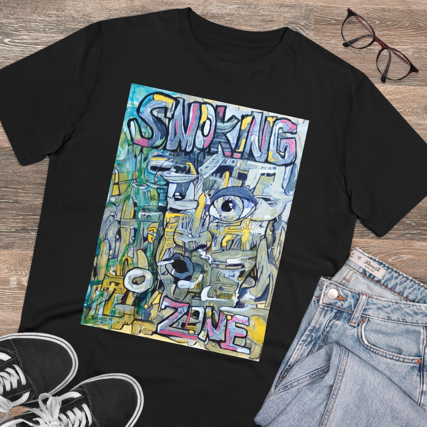 Smoking Zone by Ruben G - Dark Organic T-shirt - Unisex