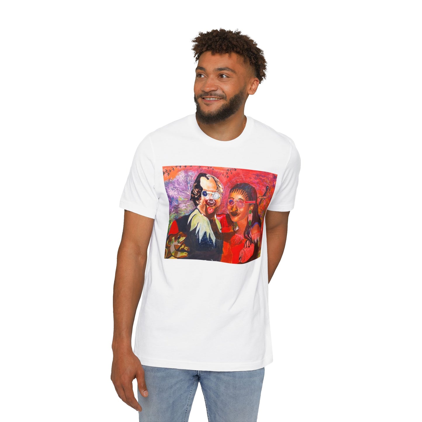 Collage Couple with Frog by John Kamicha - Light Organic T-shirt - Unisex