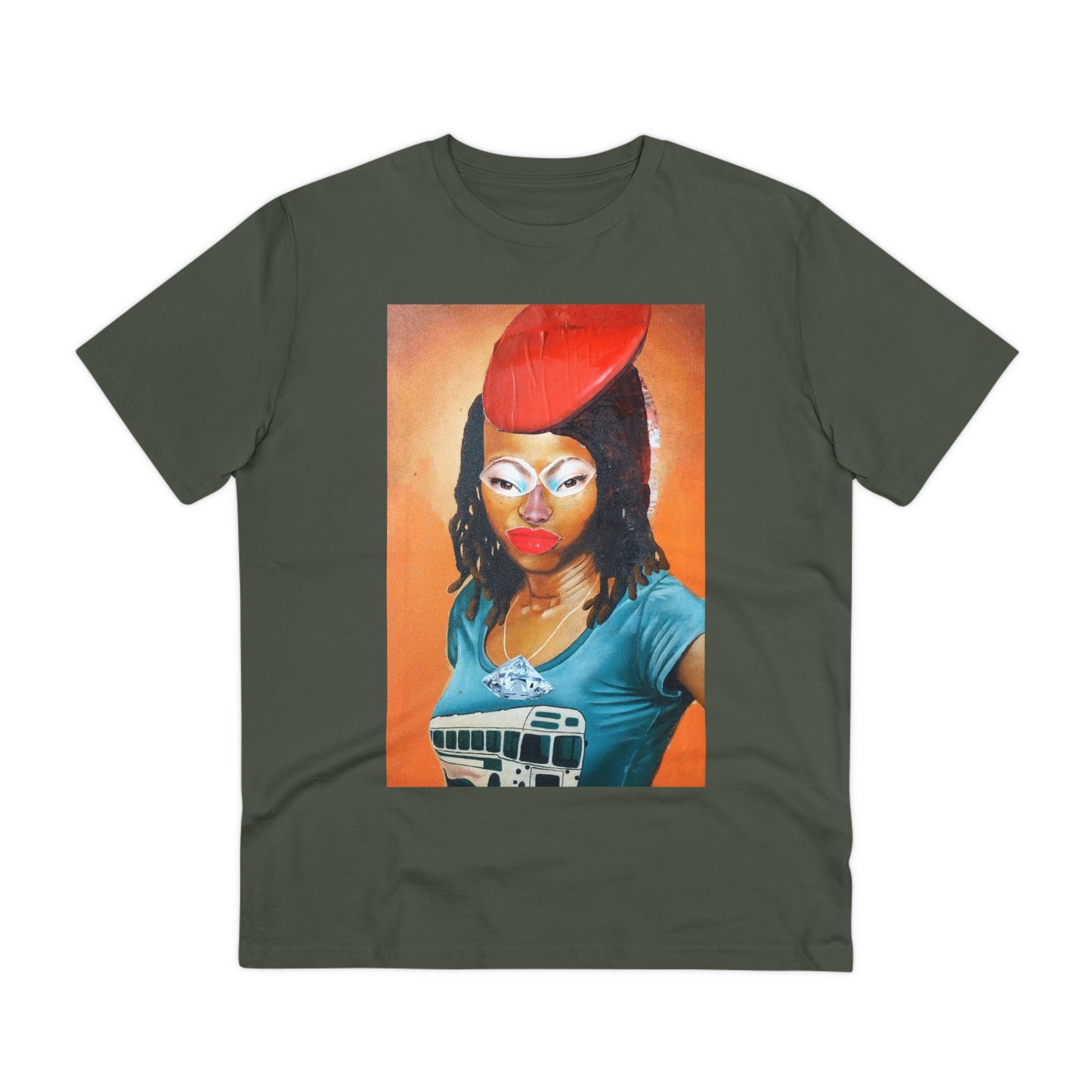 Girl with Red Hat by John Kamicha - Dark Organic T-shirt - Unisex