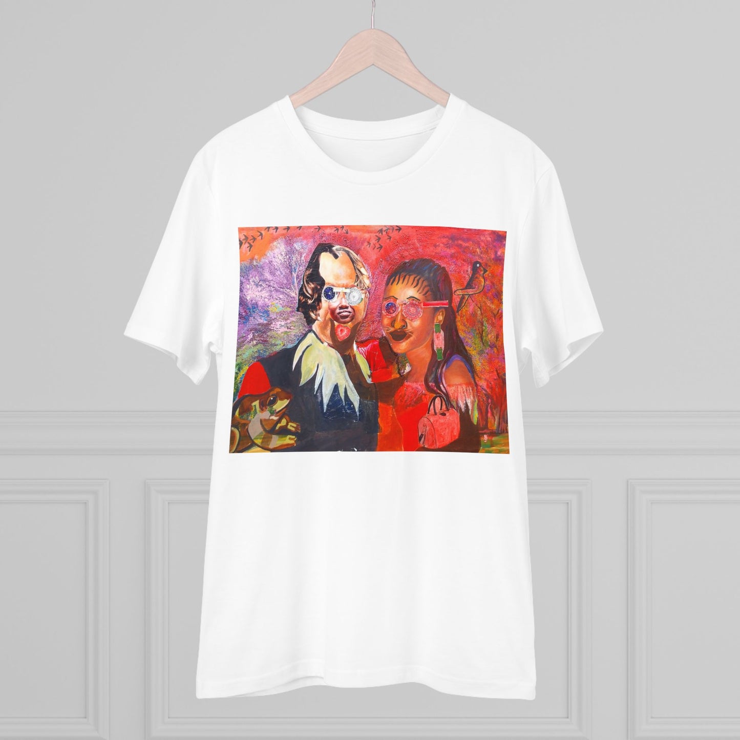 Collage Couple with Frog by John Kamicha - Light Organic T-shirt - Unisex