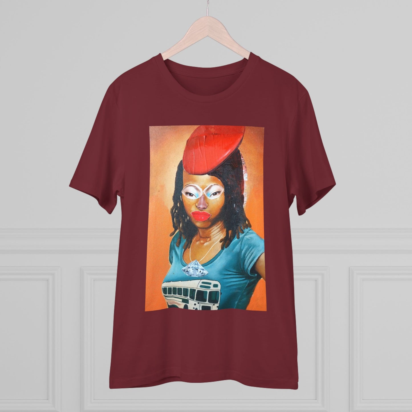 Girl with Red Hat by John Kamicha - Dark Organic T-shirt - Unisex