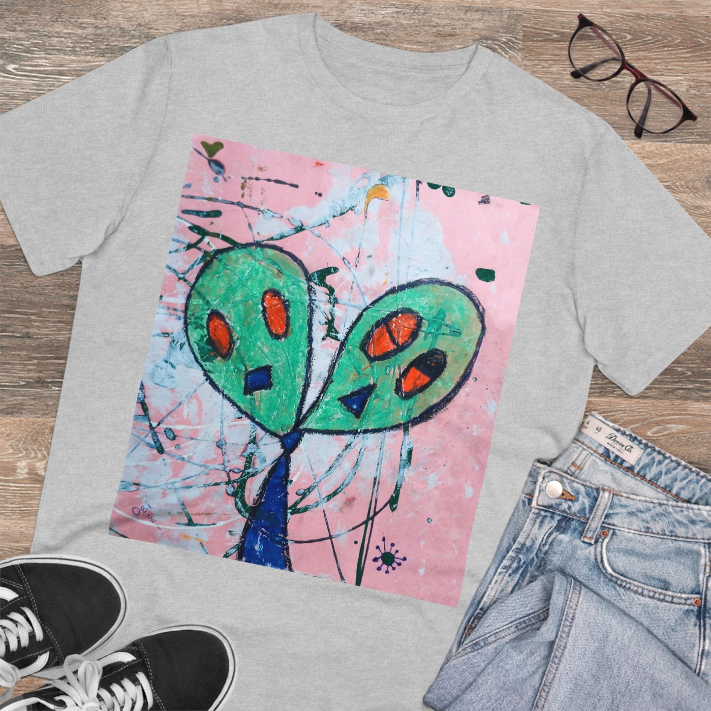 Abstract Aliens by Obi - Light Organic T-shirt - Unisex