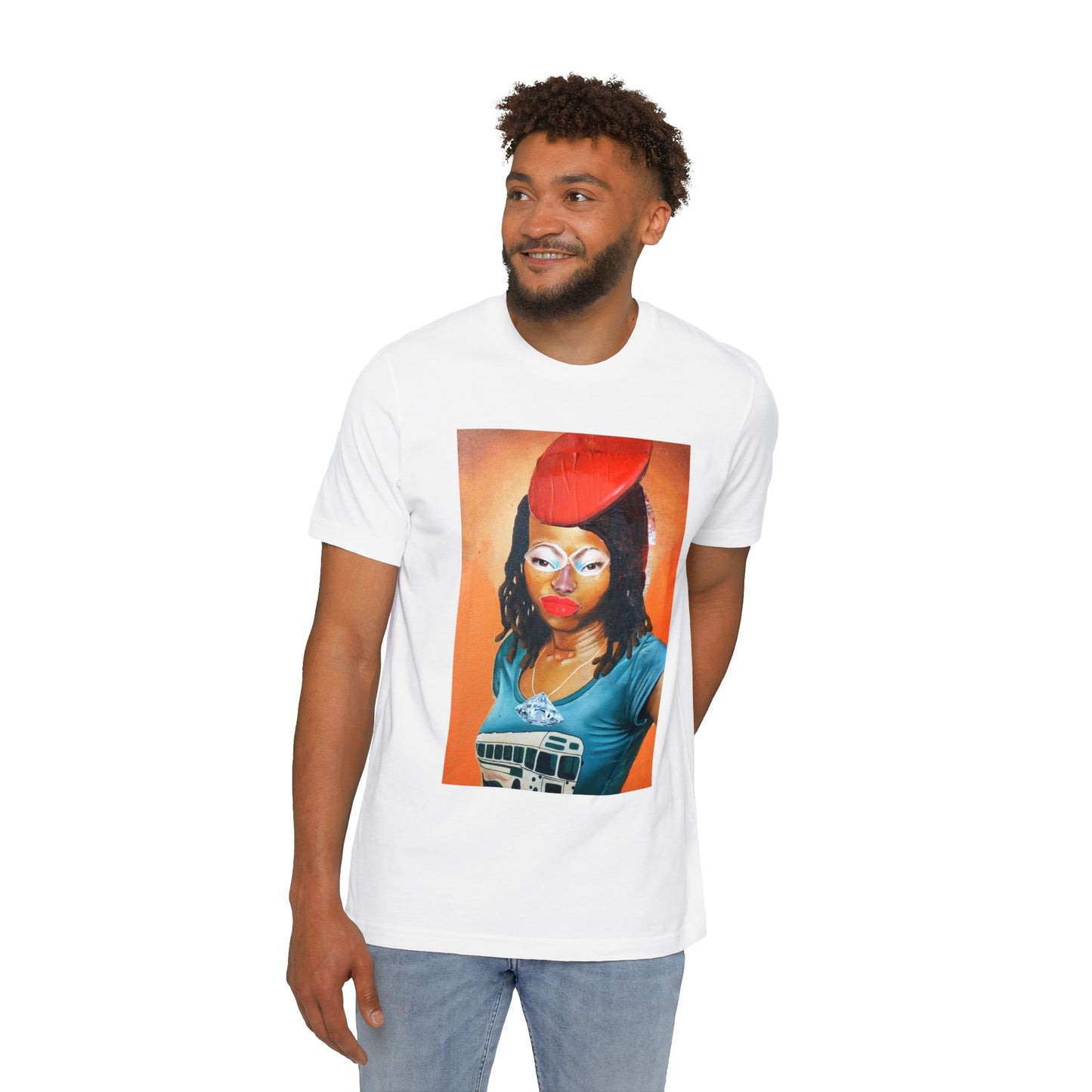 Girl with Red Hat by John Kamicha - Light Organic T-shirt - Unisex