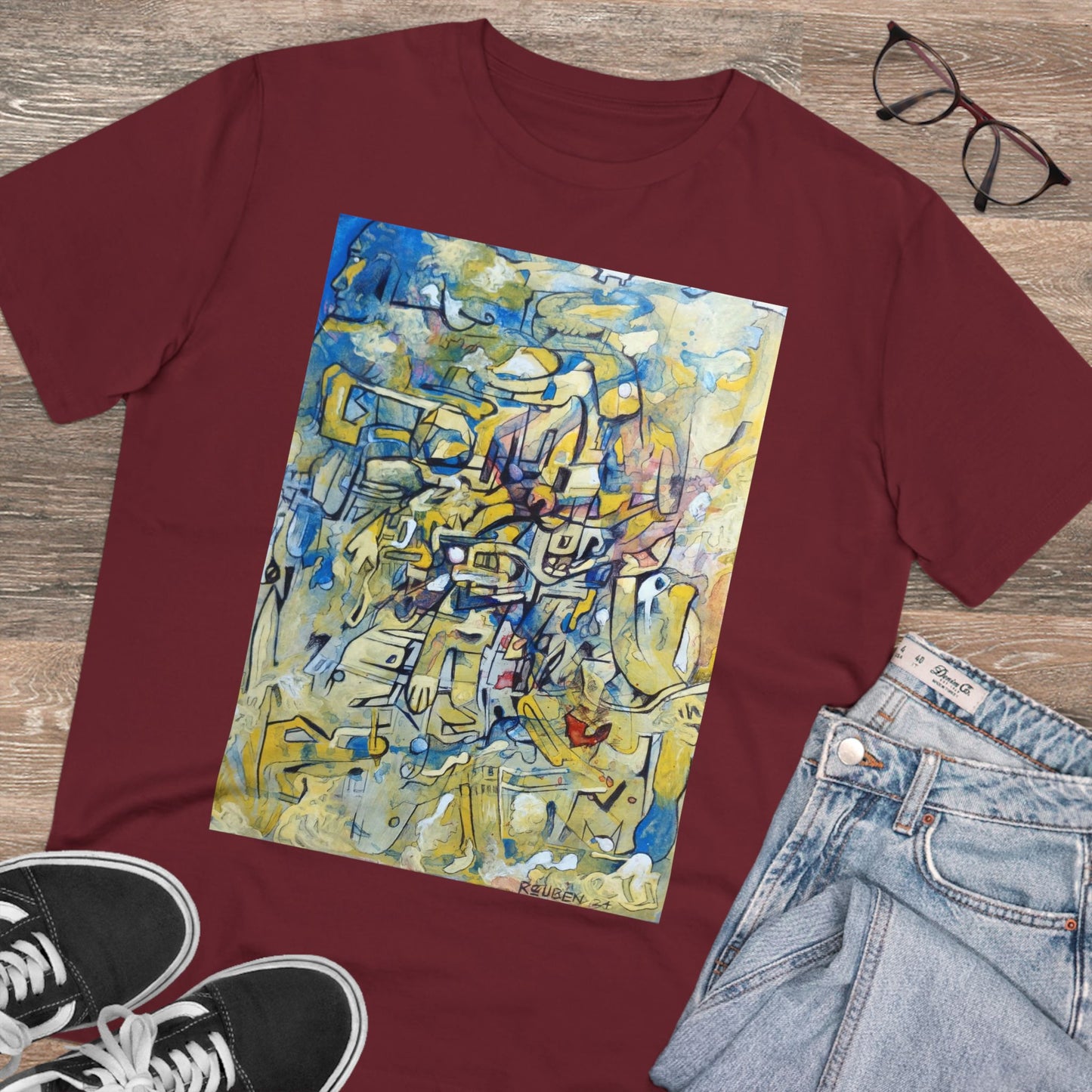 Abstract by "Reuben G" - Dark Organic T-shirt - Unisex