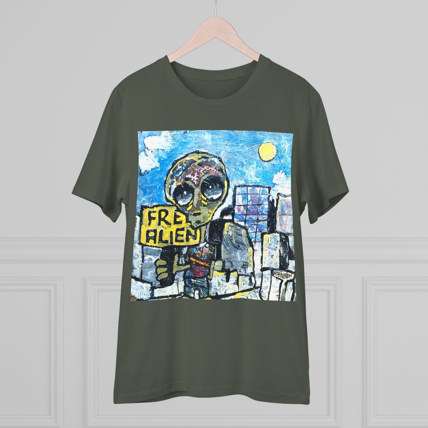 Free Alien by Reuben G - Dark Organic T-shirt - Unisex