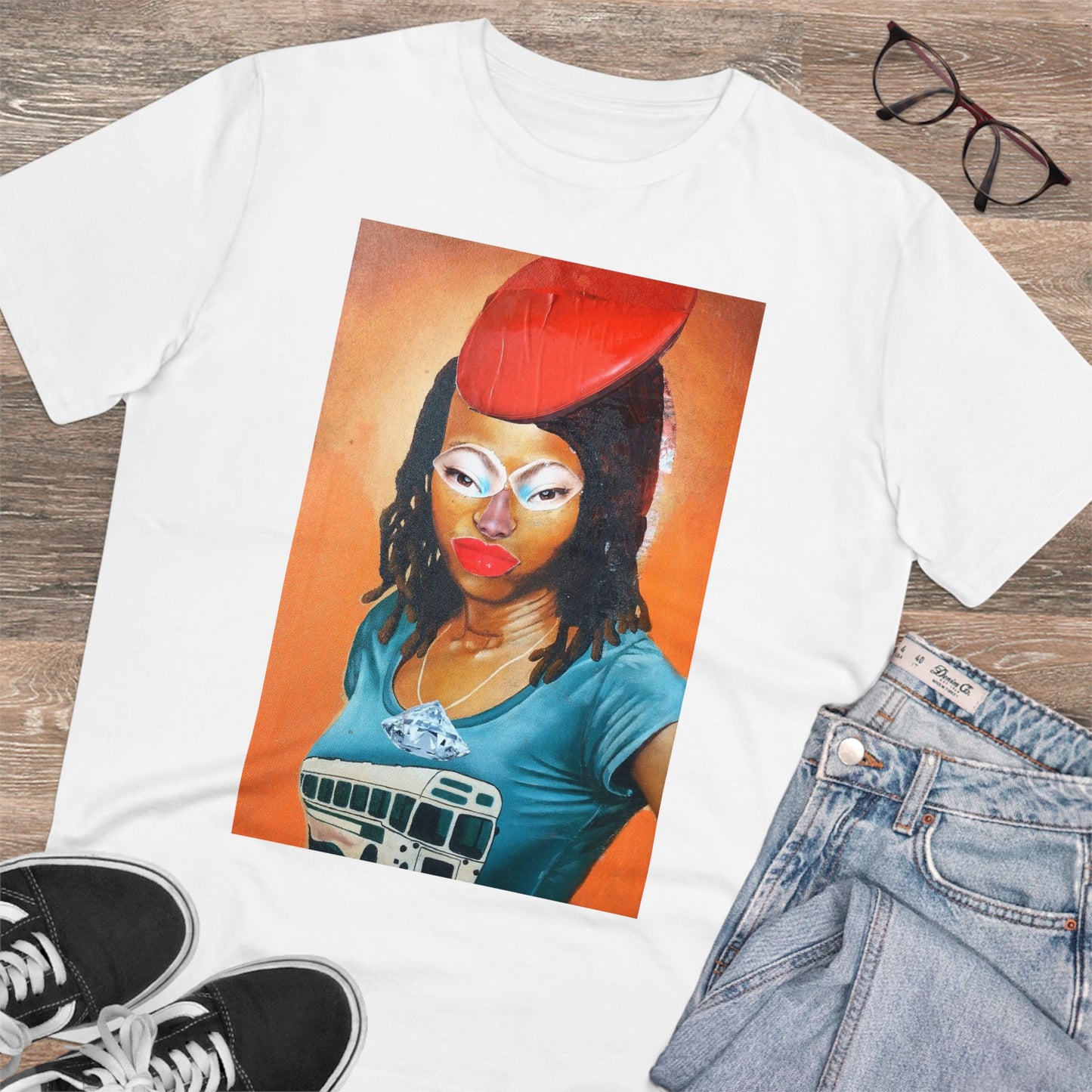 Girl with Red Hat by John Kamicha  - Light Organic T-shirt - Unisex