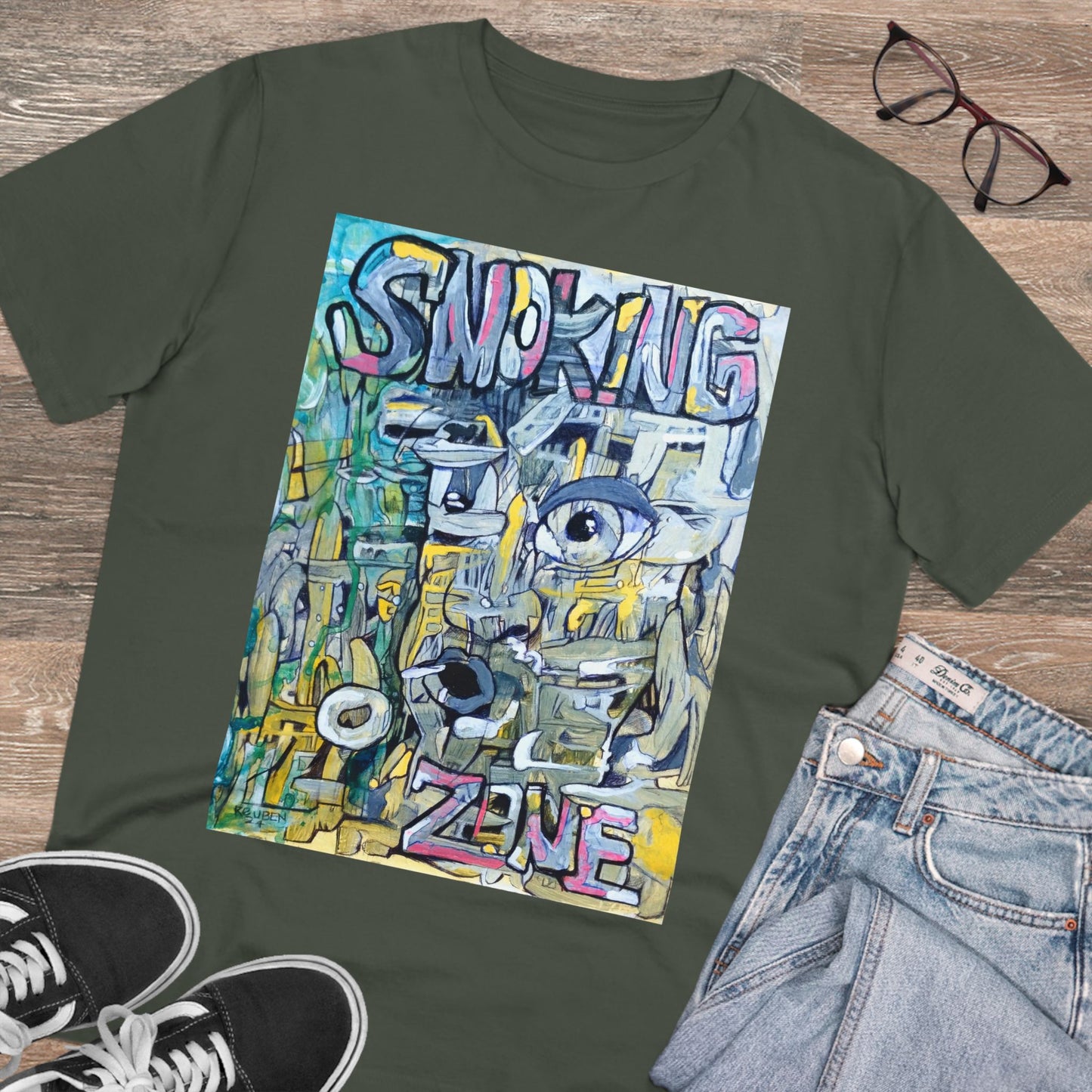 Smoking Zone by Ruben G - Dark Organic T-shirt - Unisex