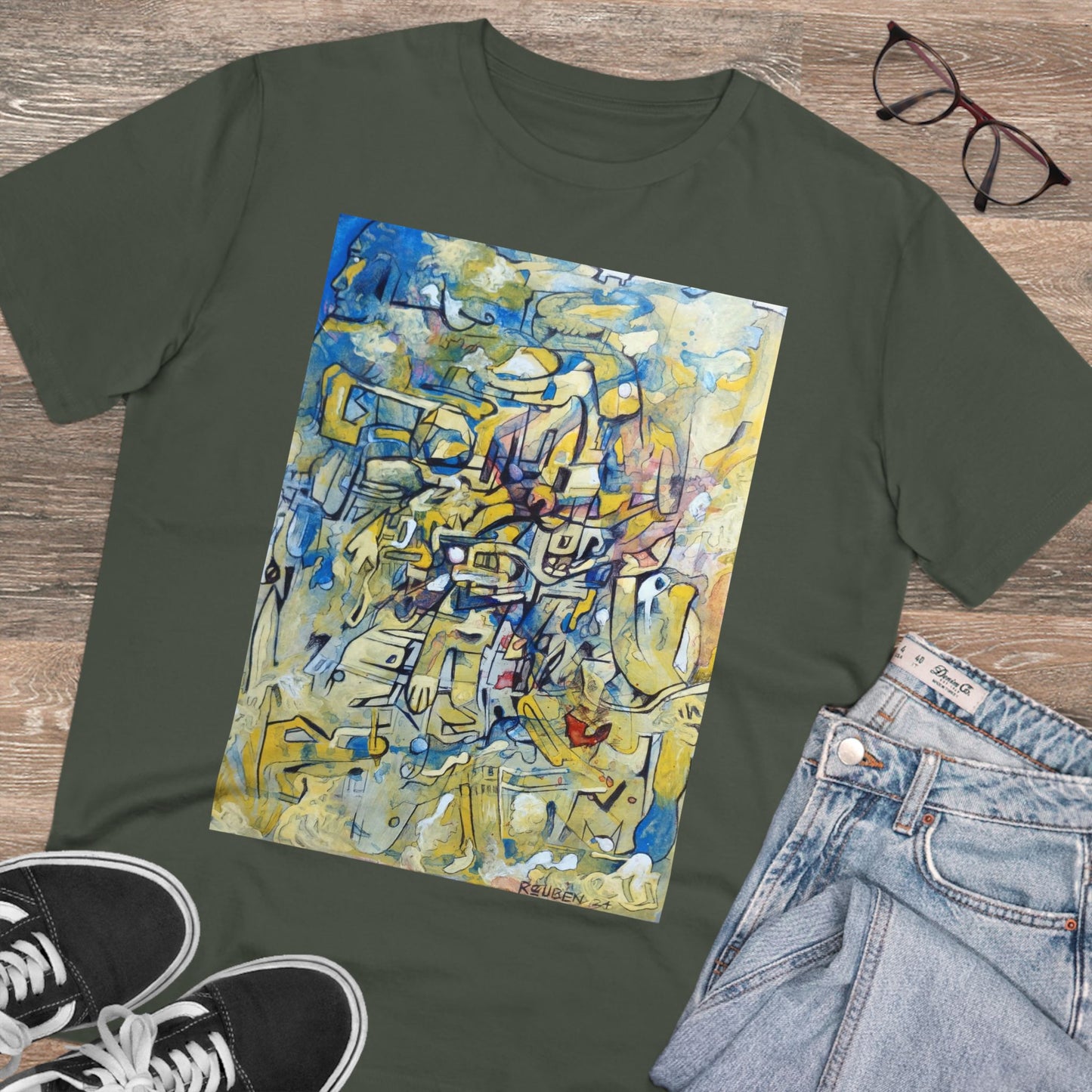 Abstract by "Reuben G" - Dark Organic T-shirt - Unisex