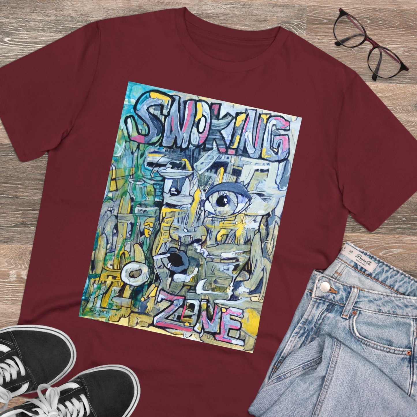 Smoking Zone by Ruben G - Dark Organic T-shirt - Unisex