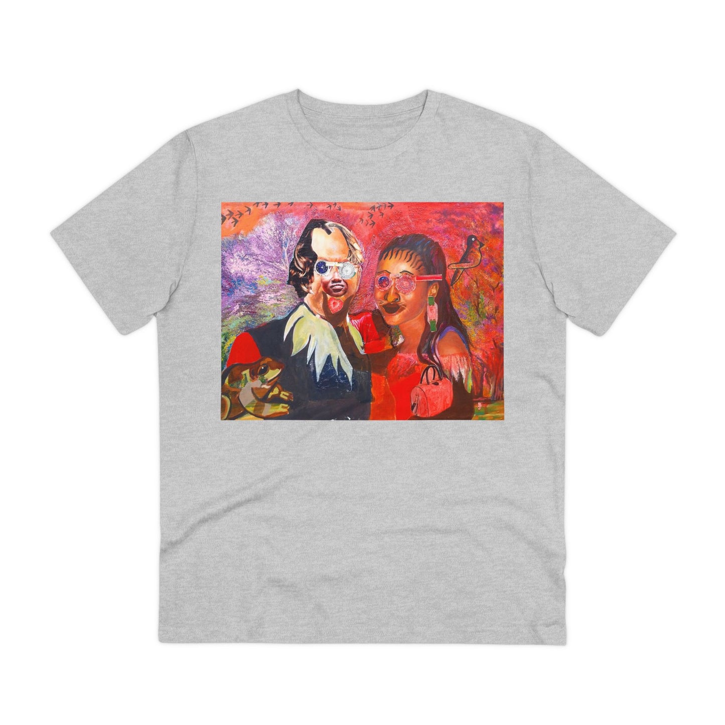 Collage Couple with Frog by John Kamicha - Light Organic T-shirt - Unisex