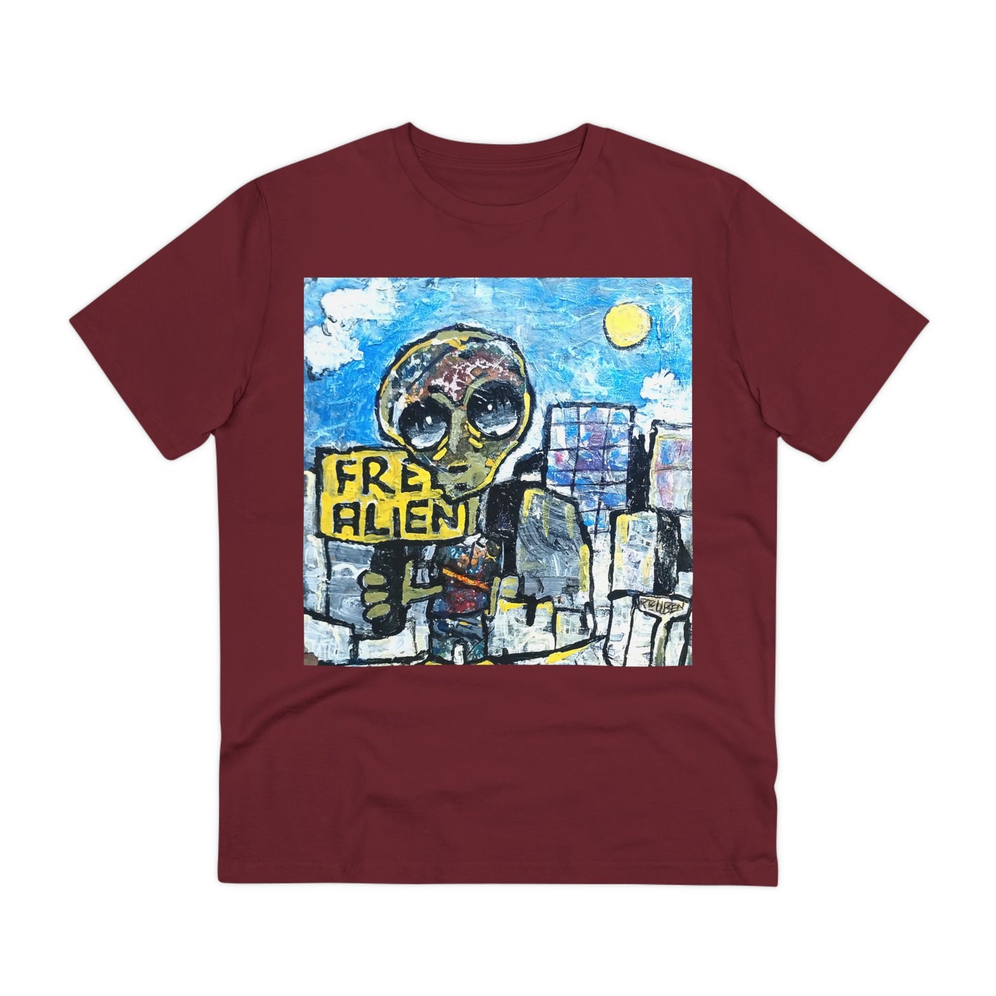 Free Alien by Reuben G - Dark Organic T-shirt - Unisex