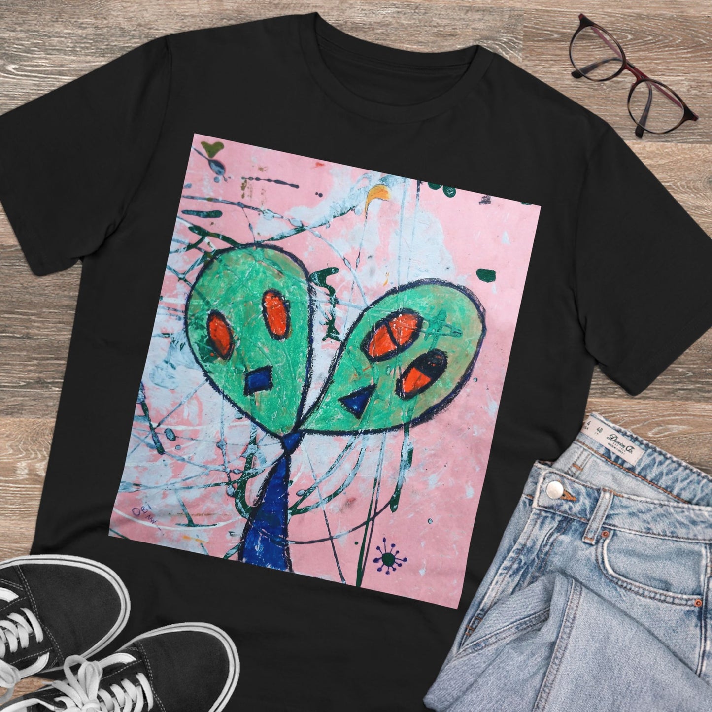 Abstract Aliens by Obi - Dark Organic T-shirt - Unisex