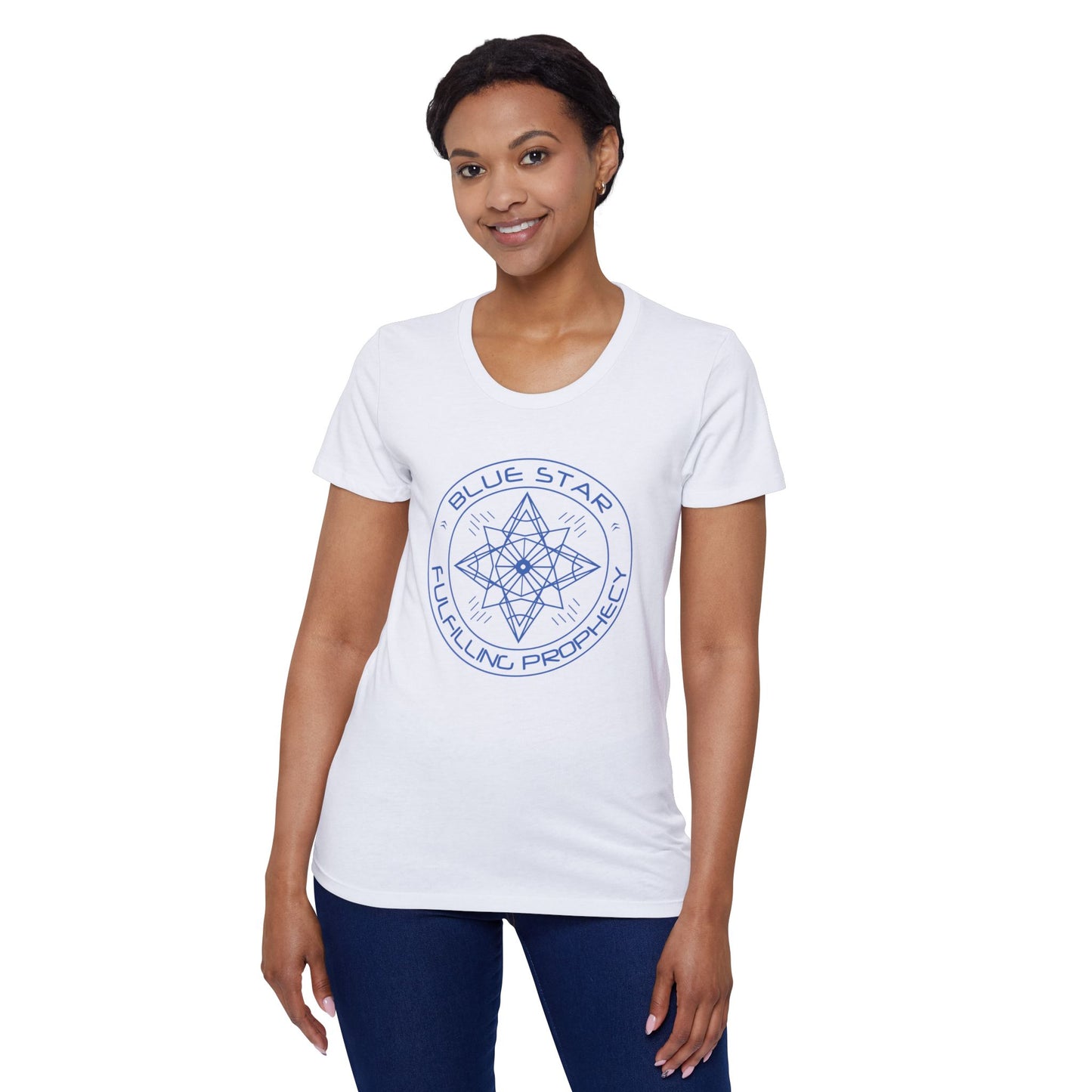 Women's Organic Short Sleeve T-Shirt / Blue Star Miriam Delicado