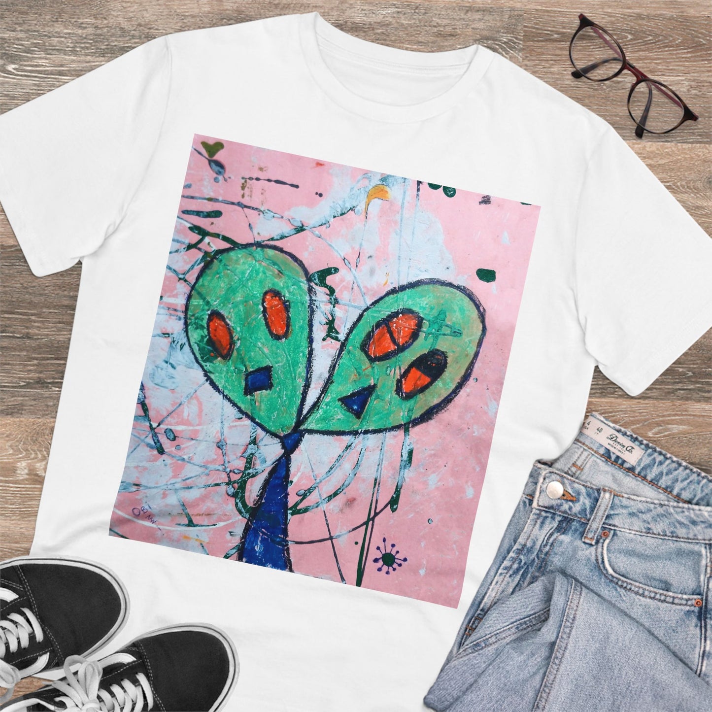 Abstract Aliens by Obi - Light Organic T-shirt - Unisex