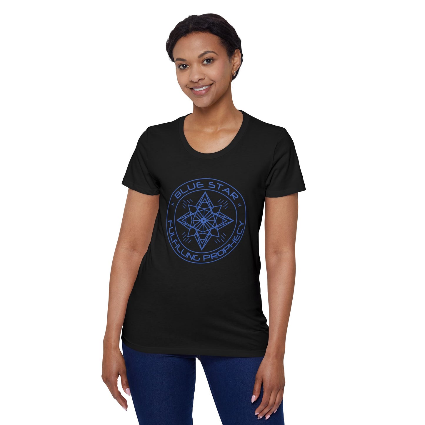 Women's Organic Short Sleeve T-Shirt / Blue Star Miriam Delicado